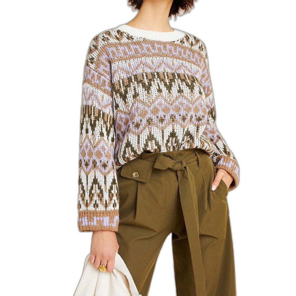 Anthropologie Italian Yarn Patterned Knit Sweater Size XS NWT